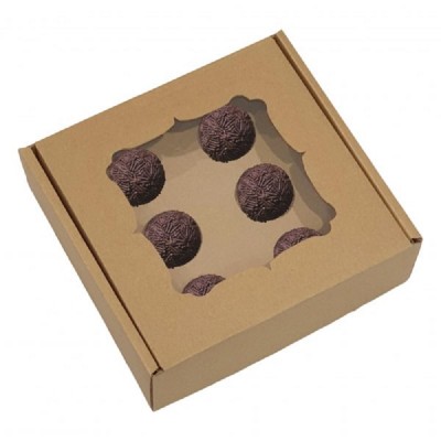  Caixa 9 Brigadeiros Cartão Branca/Kraft