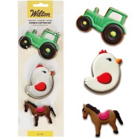 Set 3 Cortadores Tractor, Pintainho e Cavalo