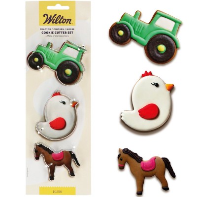 Set 3 Cortadores Tractor, Pintainho e Cavalo