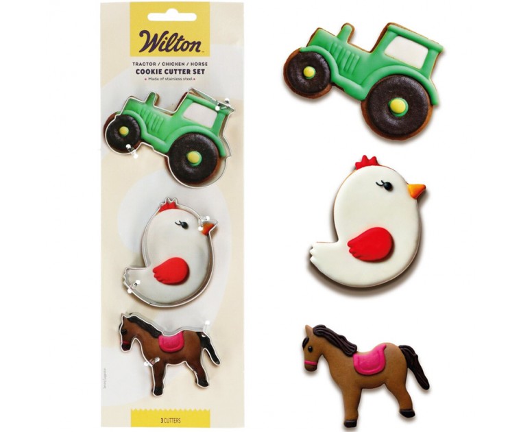 Set 3 Cortadores Tractor, Pintainho e Cavalo