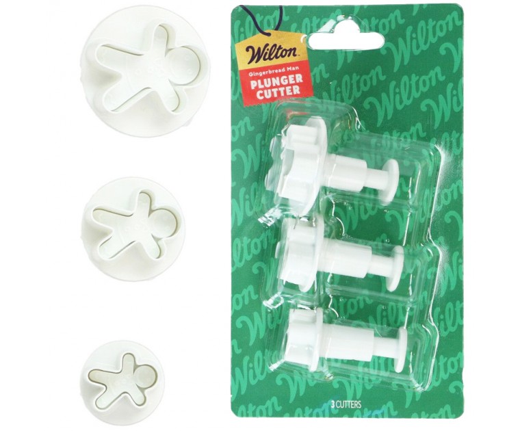 Set 3 Cortadores  Ejetor Boneco Gengibre