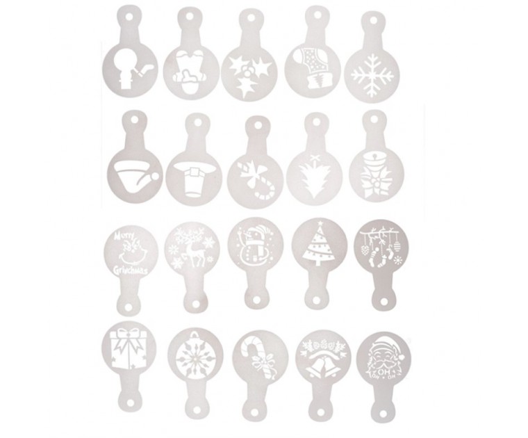 Kit 20 Mini Stencils Bento Cakes /Bolachas Natal