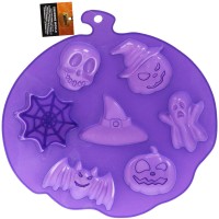 Molde Silicone Wilton Fantasma/Bruxa/Chapéu/Morcego/Abóbora/Caveira/Teia de Aranha