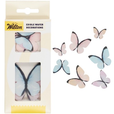 Borboletas Wafer Cores Pastel Comestíveis