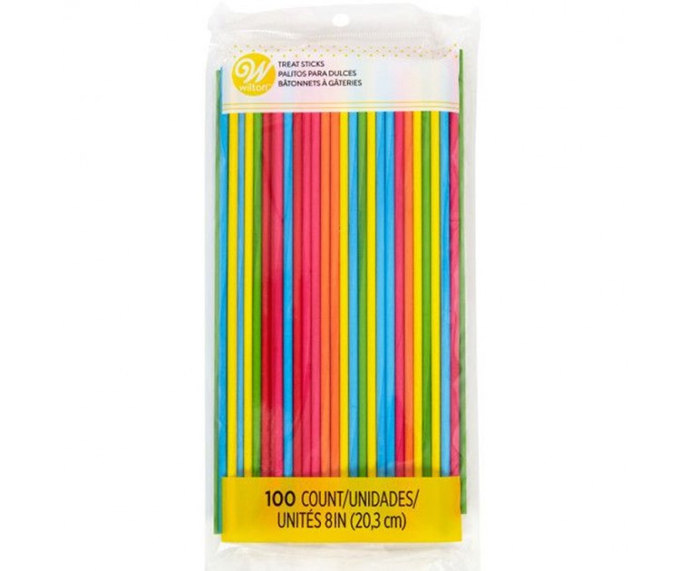 100 Sticks Chupas Multicoloridos 20 cms