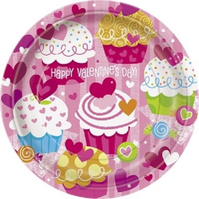 Pratos Doces Cup Cakes e Corações 