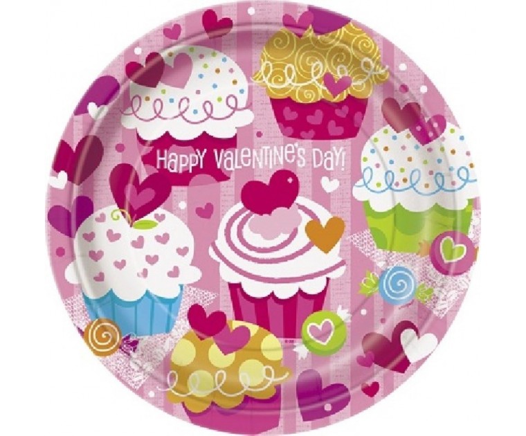 Pratos Doces Cup Cakes e Corações 