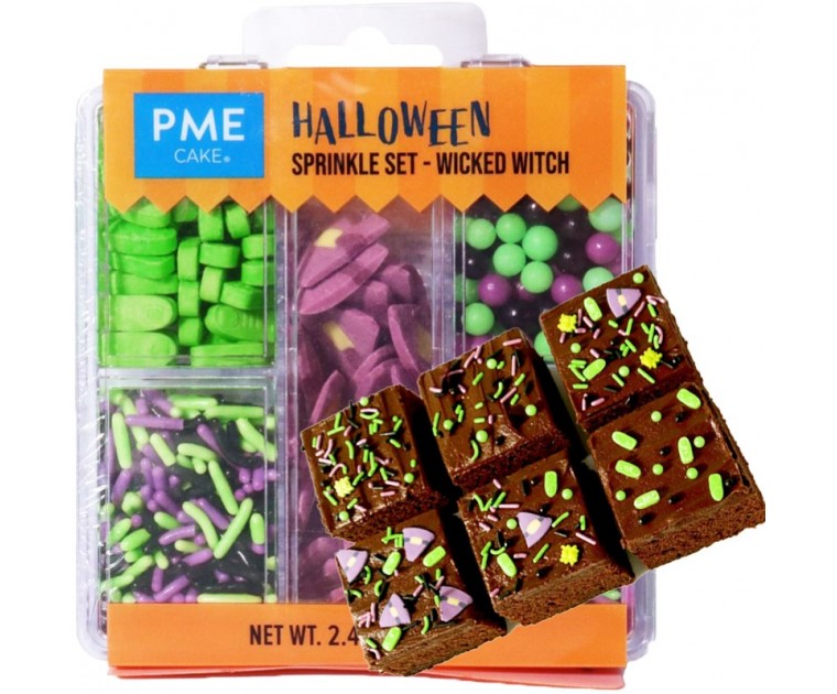 Conjunto de confeitos de Halloween 5 em 1 - Bruxa Má
