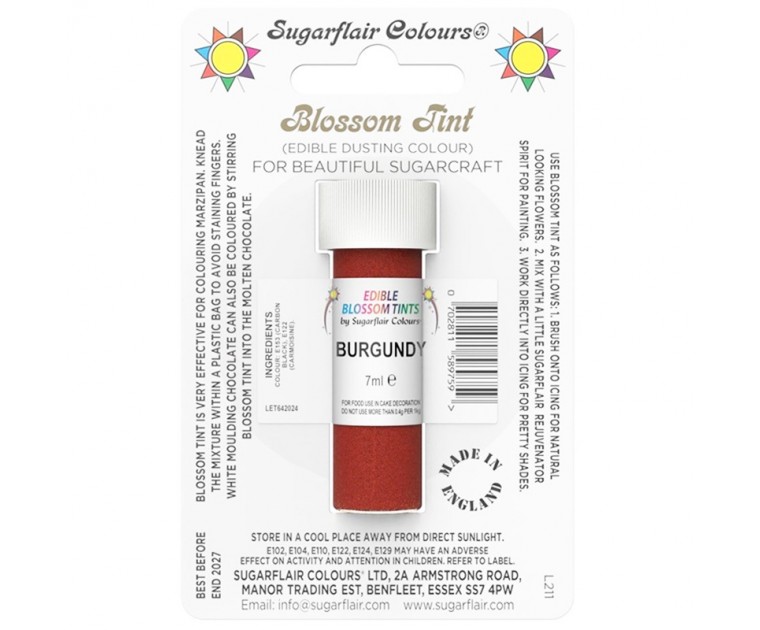 Pó Comestível Mate BURGUNDY Sugarflair