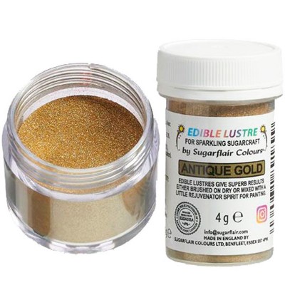  Pó Comestível Brilho Metálico Antique Gold  Sugarflair
