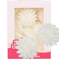 Flores Pompom Brancas hóstia comestíveis