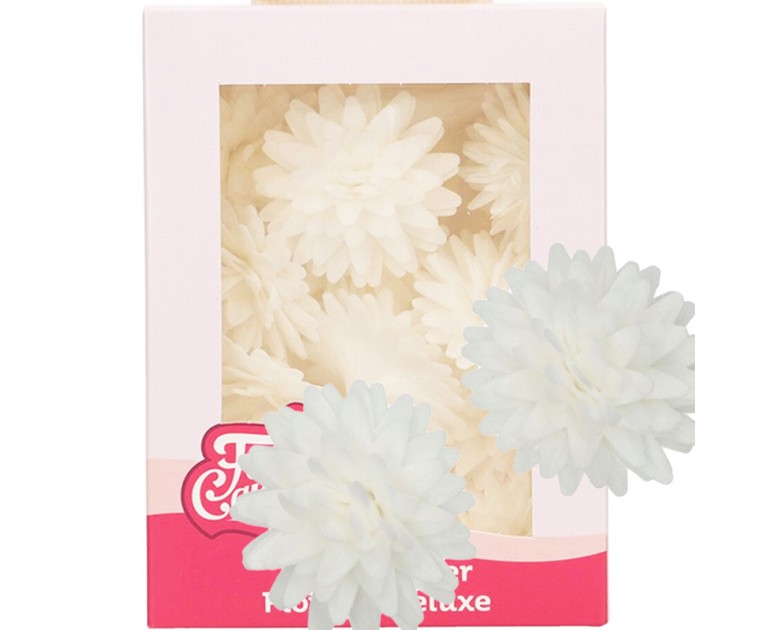 Flores Pompom Brancas hóstia comestíveis