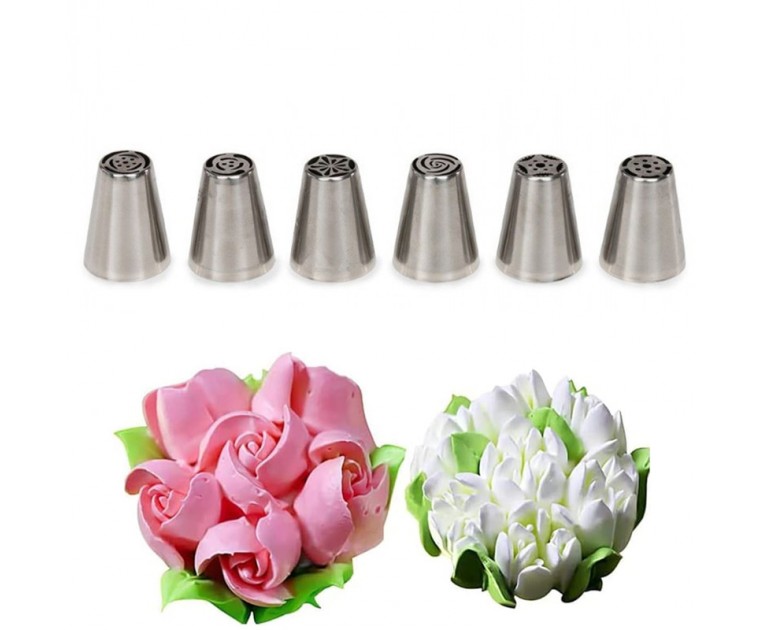 Conj. 6 Bicos de Decoração Flores