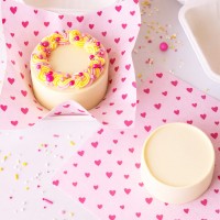 Folhas Papel Corações Rosa Caixas Bênto Cakes