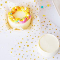 Folhas Papel Estrelas Prata e Douradas Caixas Bênto Cakes
