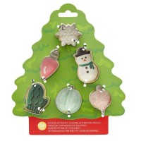 Conj. 6 Mini Cortadores Natal em Blister Árvore