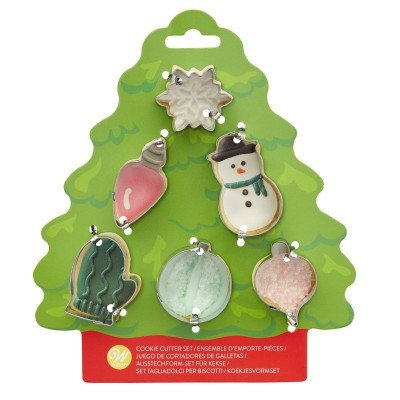 Conj. 6 Mini Cortadores Natal em Blister Árvore