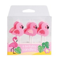 Conj. 6 Velas Flamingos