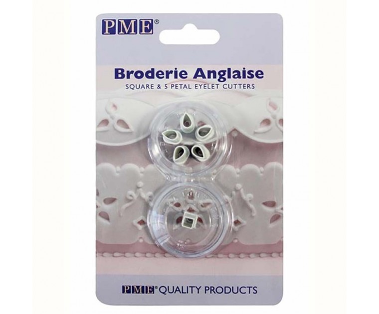 Cortador Ilhós Broderie Anglaise Square & 5 Pétala Cortador Ilhós Broderie Anglaise Square & 5 Pétala
