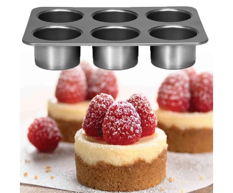 Forma Mini Cheesecake 6 Cavidades Fundo Amovível