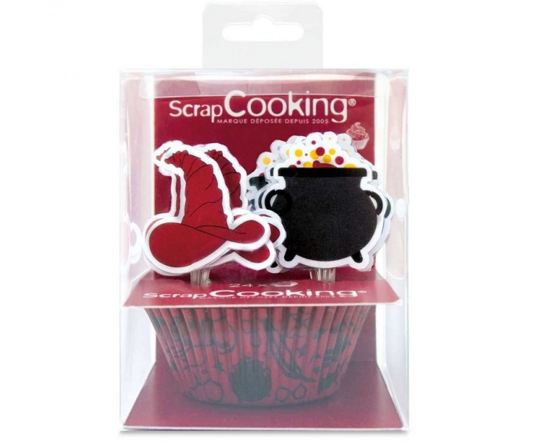 Kit 24 Forminhas e Picks Cup Cakes Halloween