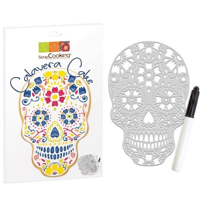 Kit de Stencil + Caneta Caveira Mexicana