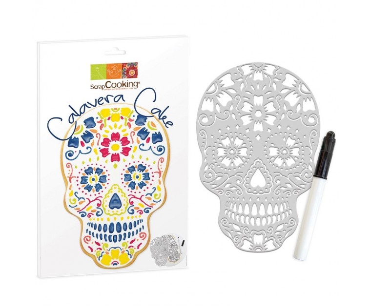 Kit de Stencil + Caneta Caveira Mexicana