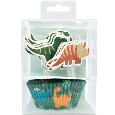 Kit Forminhas + Picks Cup Cakes Dinossauros