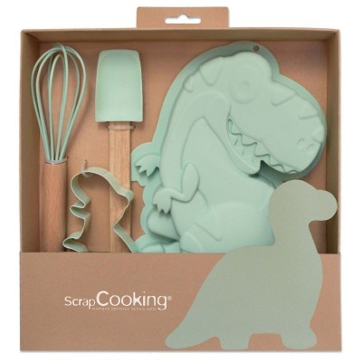Kit Oferta Cozinha Dinossauro 5 utensílios