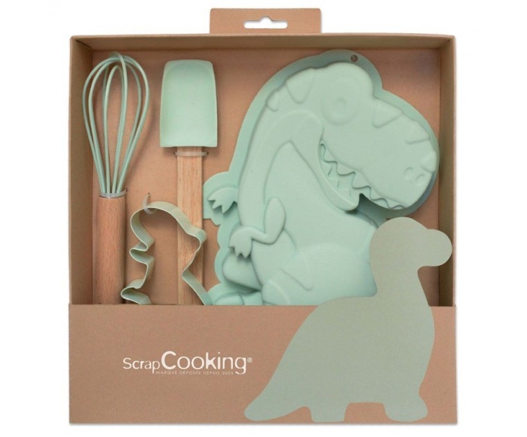 Kit Oferta Cozinha Dinossauro 5 utensílios