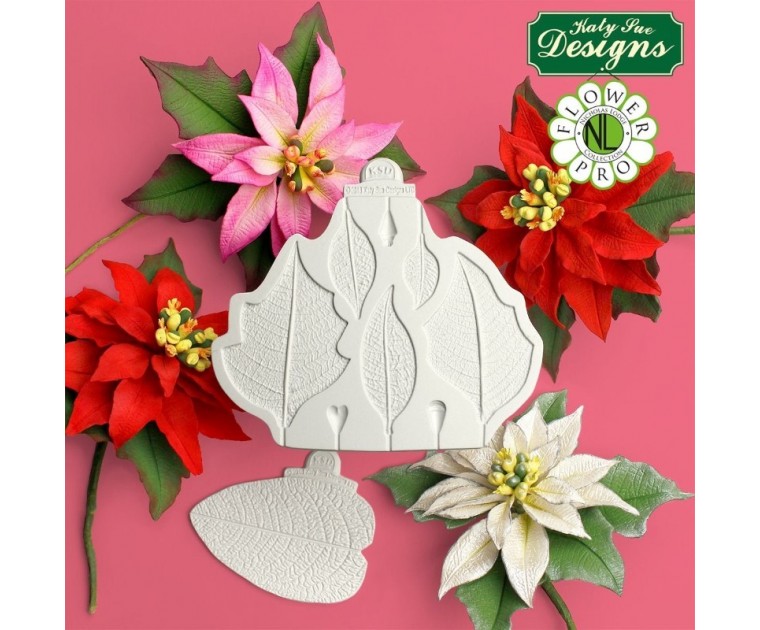 Molde de Silicone e Veiner Poinsettia 