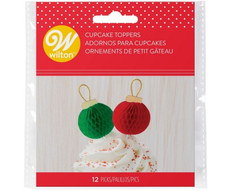 Pack de 12 Picks Bolas de Natal