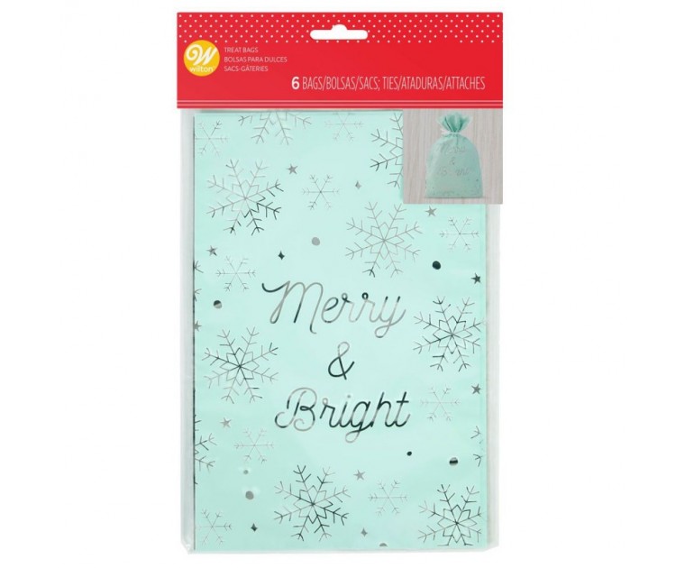 Pack 6 Sacos Foil Doces e Ofertas MERRY AND BRIGHT