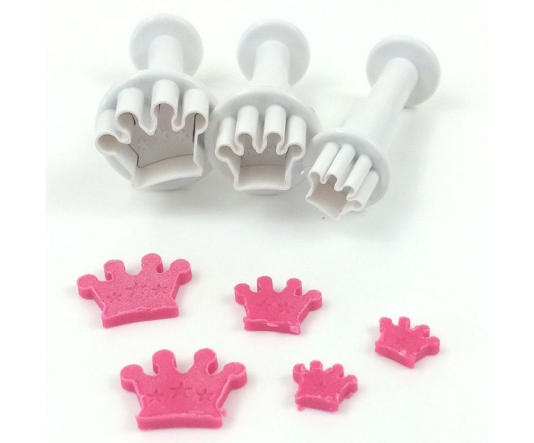 Set 3 Mini Cortadores com Ejetor Coroa