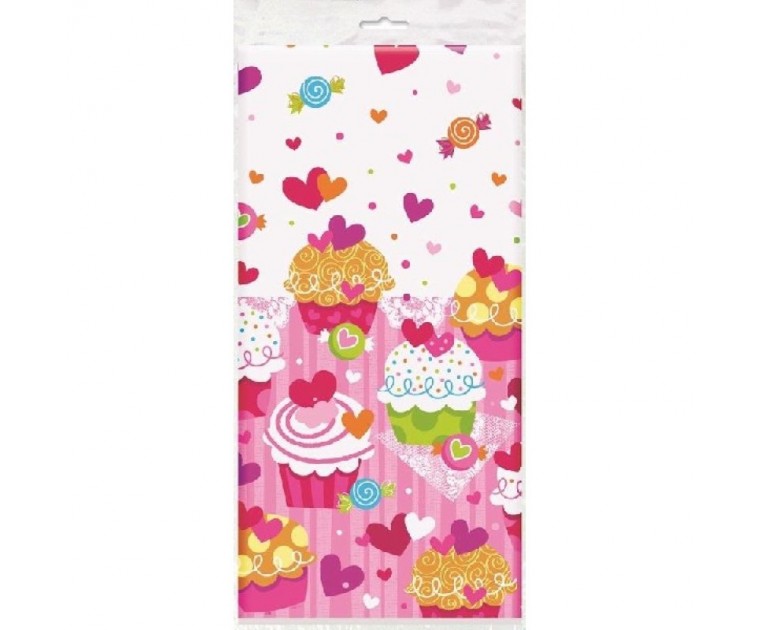 Toalha Doces Cup Cakes e Corações