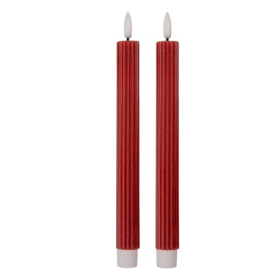 Conj, de 2 velas LED Ø 2x25 cm cera vermelha
