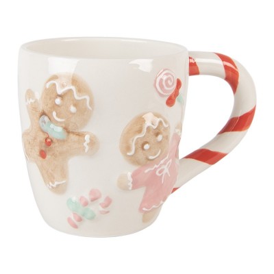 Caneca Cerâmica Bonecos Gengibre & Candy Cane Rosa Caneca Cerâmica Bonecos Gengibre & Candy Cane Rosa
