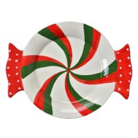 Prato Cerâmica Candy Cane 27 cms