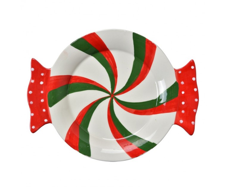 Prato Cerâmica Candy Cane 27 cms