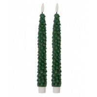 Conj. 2 velas cera verde led