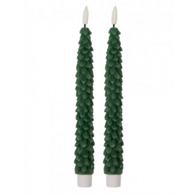 Conj. 2 velas cera verde led