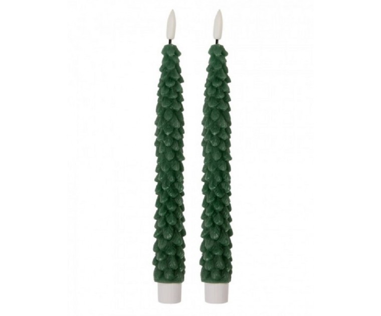 Conj. 2 velas cera verde led
