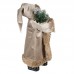 Figura Pai Natal Decorativa Bege e Castanho 30 cms