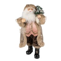 Figura Pai Natal Decorativa Bege e Castanho 47 cms