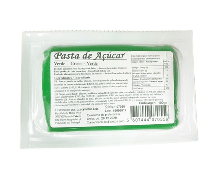 Pasta Açúcar Verde 100 grs