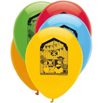 6 Balões Multicoloridos Animais Quinta