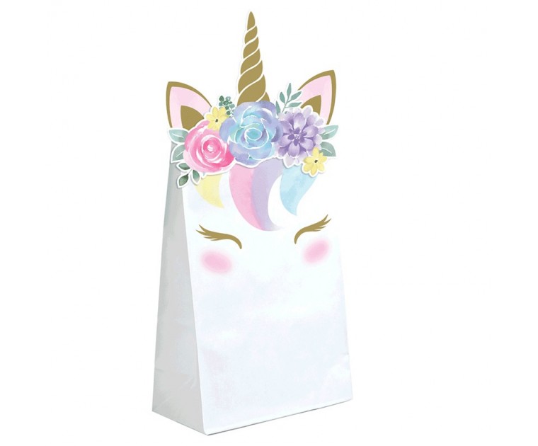 8 Sacos Festa Paper Baby Unicorn