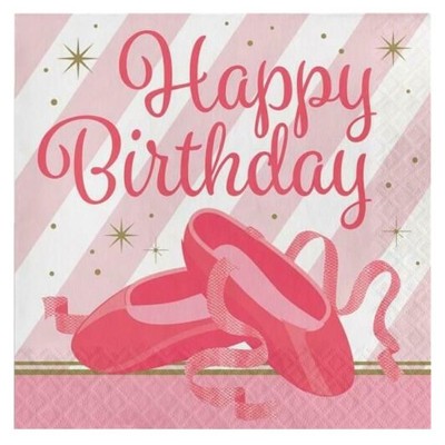 Guardanapos Happy Birthday Bailarina Guardanapos Happy Birthday Bailarina