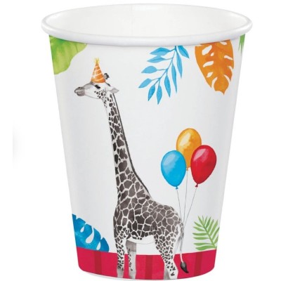 Copos Animais Selva Multicoloridos 