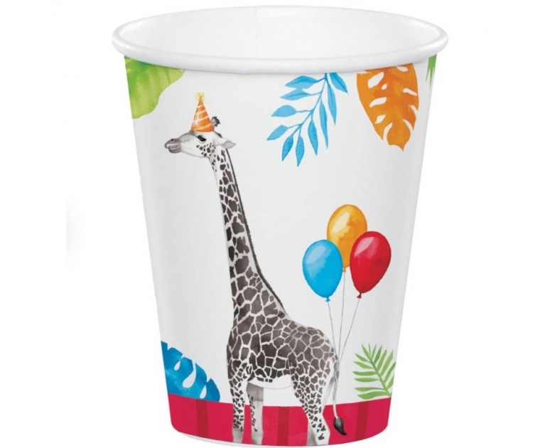 Copos Animais Selva Multicoloridos 